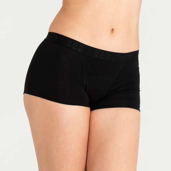 Unglinga hipster stuttbuxunærbuxur – miðlungs vernd, svartar