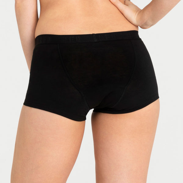 Unglinga hipster stuttbuxunærbuxur – miðlungs vernd, svartar