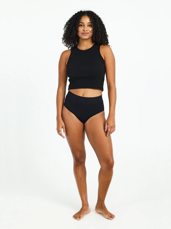 ModiComfort Seamless Full Brief - Miðlungs vörn - Svartar