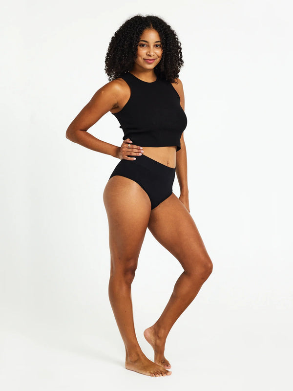 ModiComfort Seamless Full Brief - Miðlungs vörn - Svartar