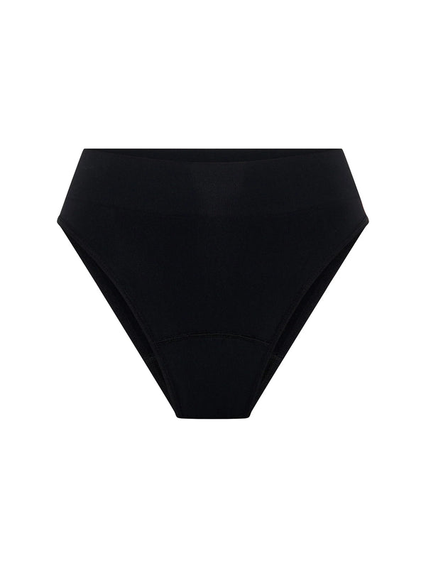 ModiComfort Seamless Hi-Leg Brief - Miðlungs vörn - Svartar