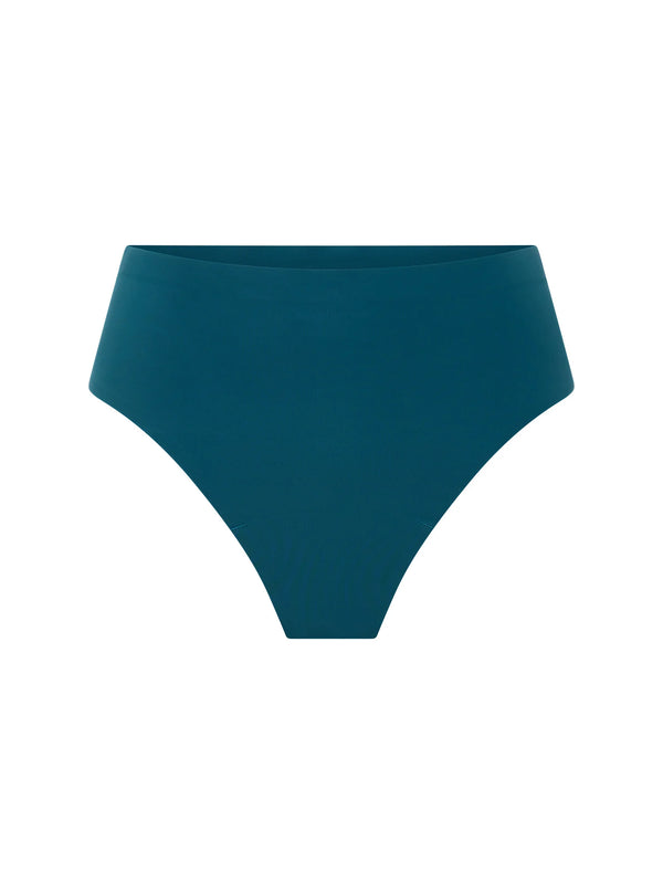 Saumlausar - Hi Waist Cheeky - Miðlungs Vörn - Blágrænar