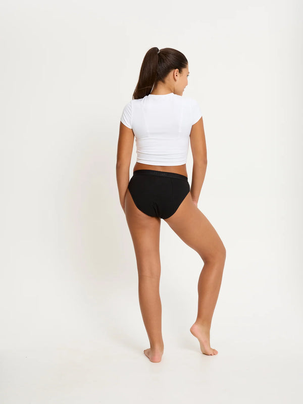 Unglinga hipster nærbuxur – miðlungs vernd, svartar