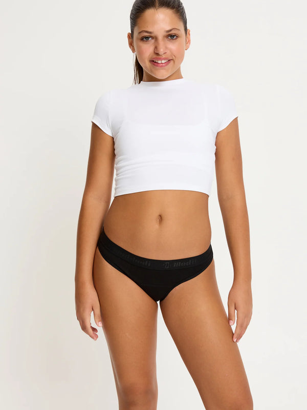 Unglinga hipster nærbuxur – miðlungs vernd, svartar